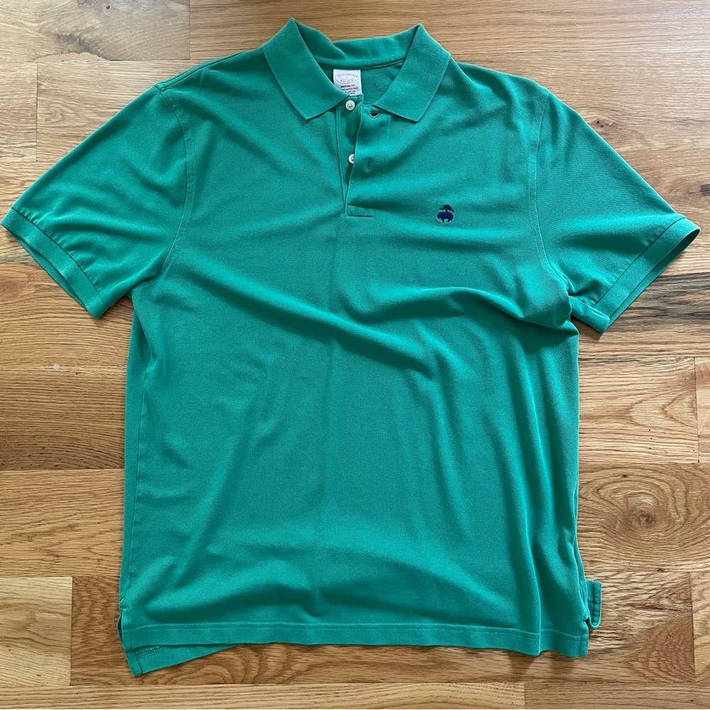 Brooks Brothers Short-Sleeve Pique Polo Green